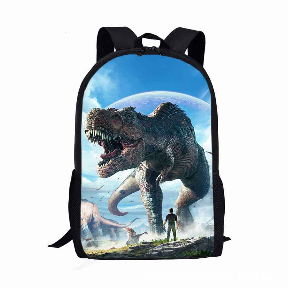 Mochila de dinosaurios estampados de tela oxford al por mayor